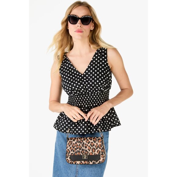 New Kate Spade Phoebe Spotted Leopard Small Flap Crossbody Brown Multi - Picture 3 of 5